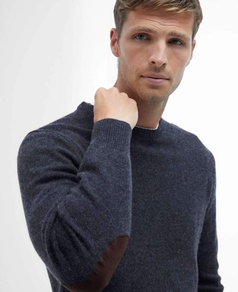 pull col rond Barbour anthracite – vue principale