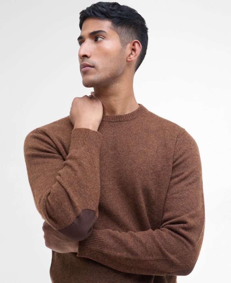 pull col rond Barbour noisette – vue principale
