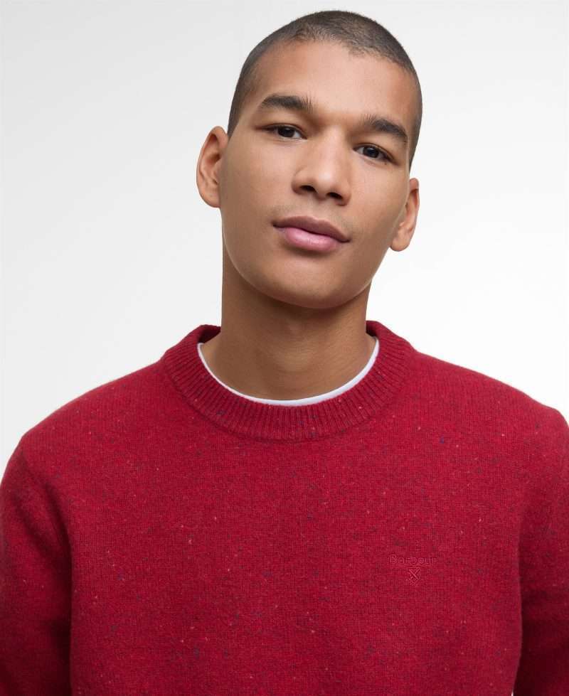 pull Tainsbury Barbour rouge – vue principale