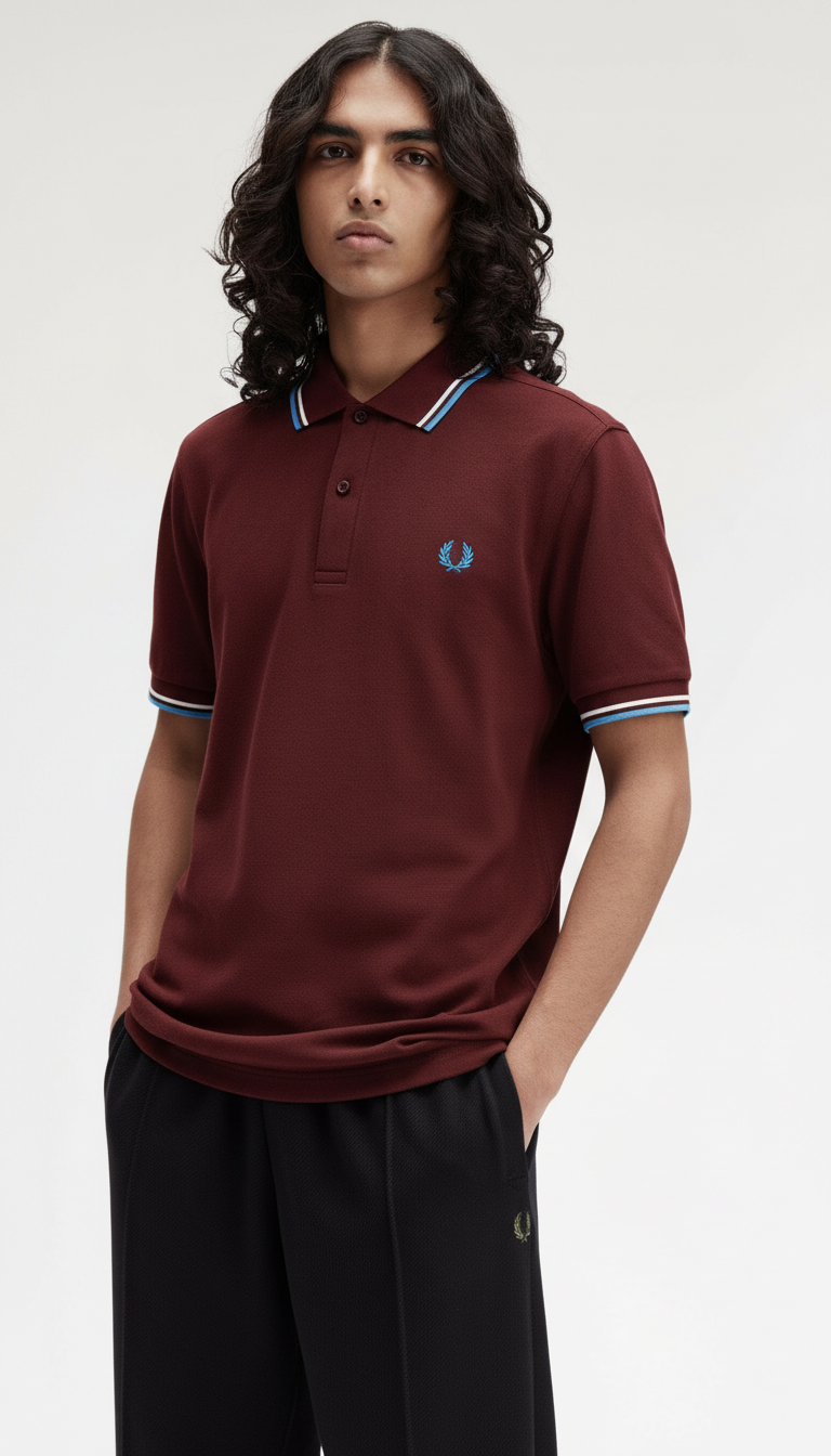 Polo Fred Perry bordeaux dark red – vue principale