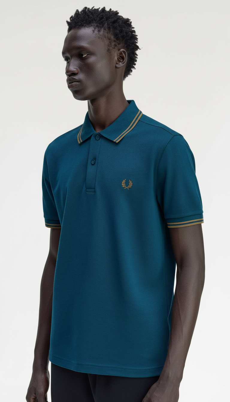 Polo Fred Perry bleu pétrole – vue principale