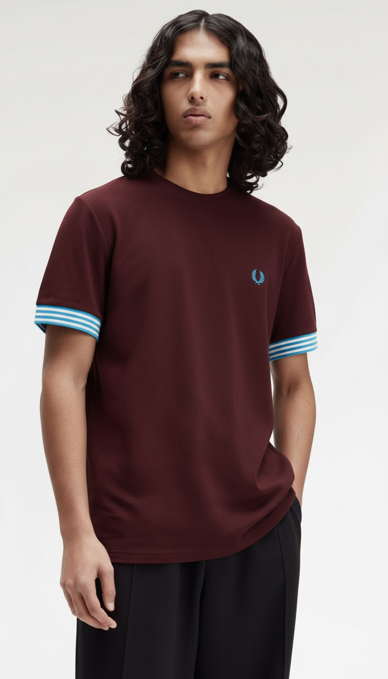 T-shirt Fred Perry rayé bordures rayées – vue principale
