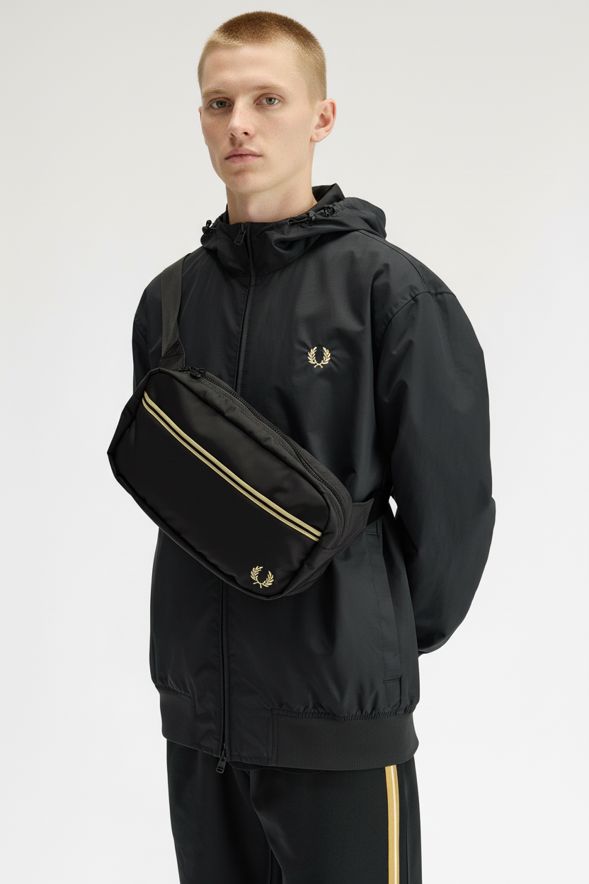 Crossbody Bag Fred Perry noir doré – vue principale