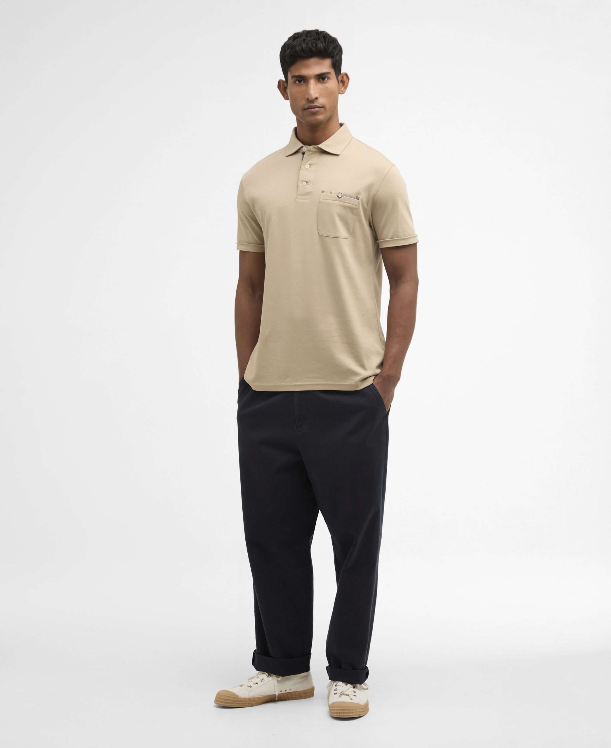 Corpatch Tailored Polo Shirt (Washed Stone) – Image 3