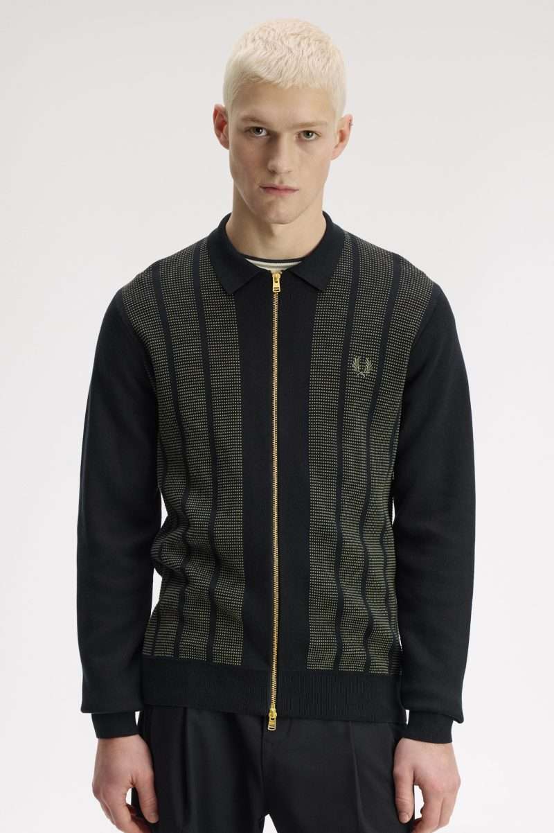 cardigan zippé Fred Perry noir – vue principale