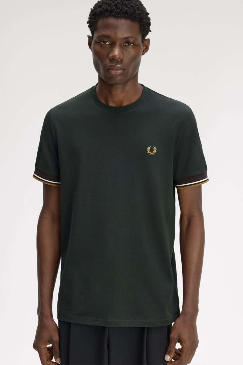 Double bandes Fred Perry vert nuit – vue principale