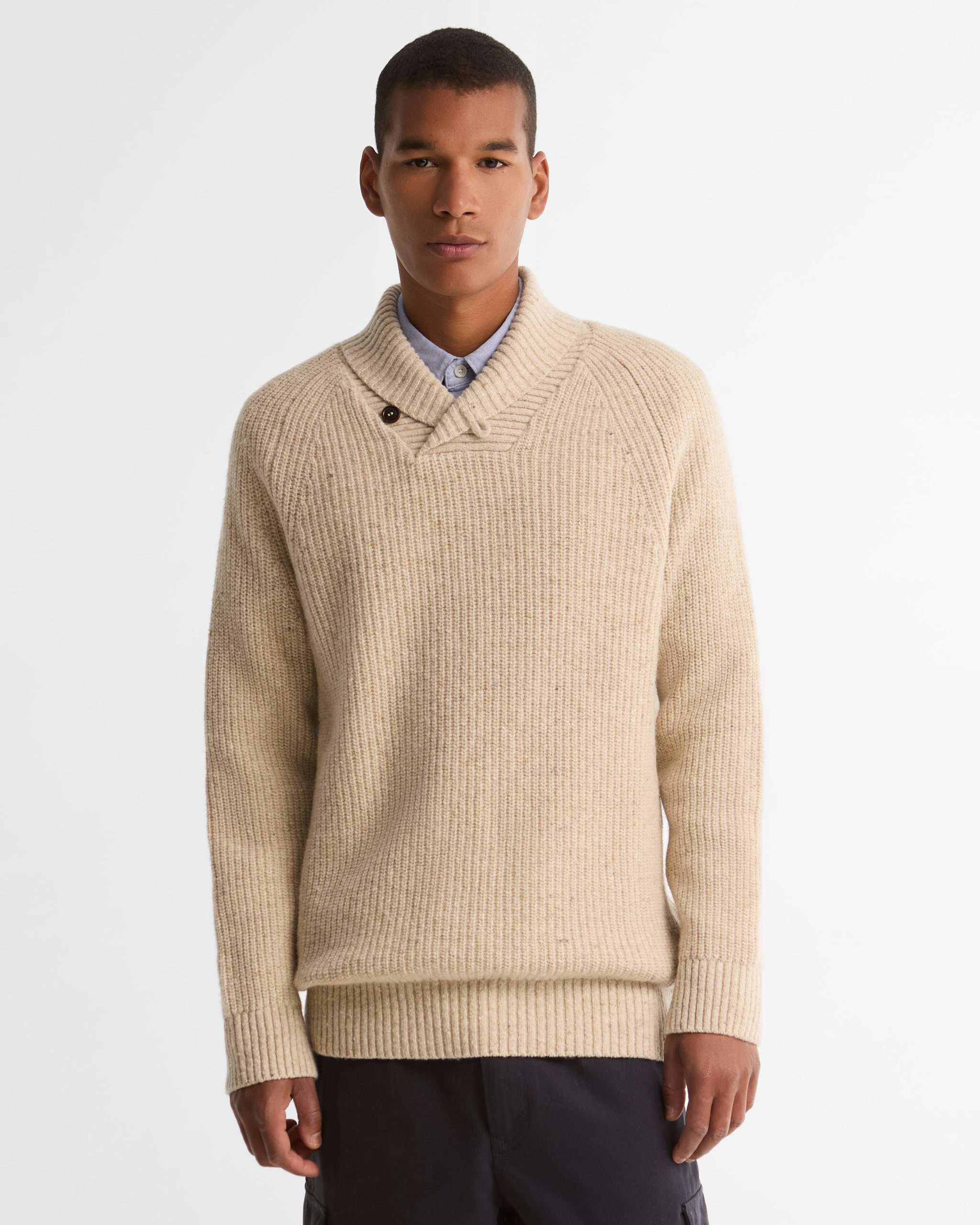 pull col châle Barbour perle – vue principale