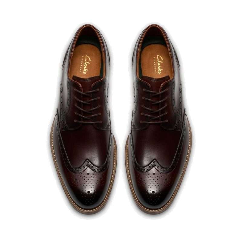 Derby Clarks CraftRemi Tip – Marron, vue de dessus (la paire)