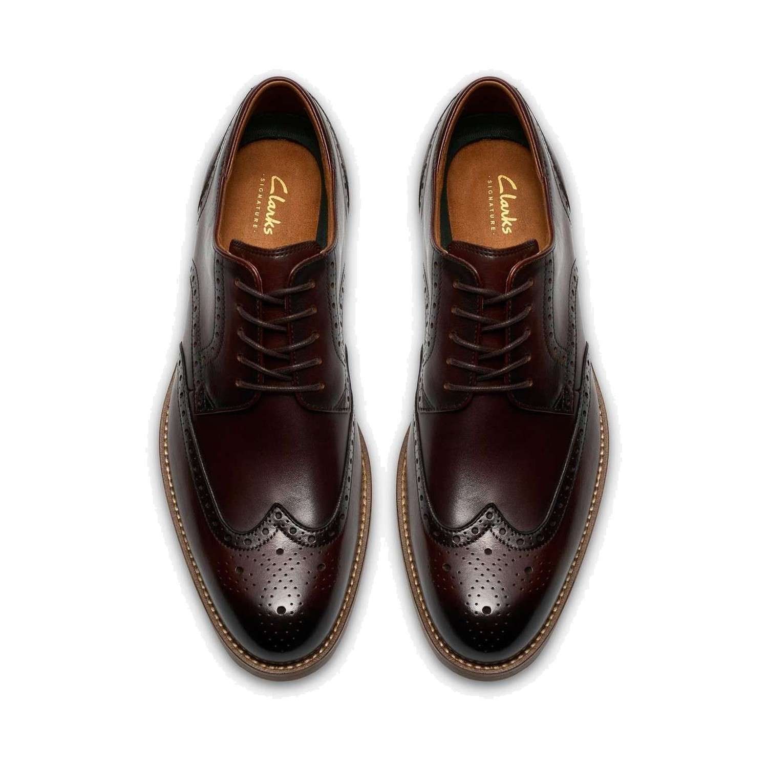 Derby Clarks CraftRemi Tip – Marron, vue de dessus (la paire)