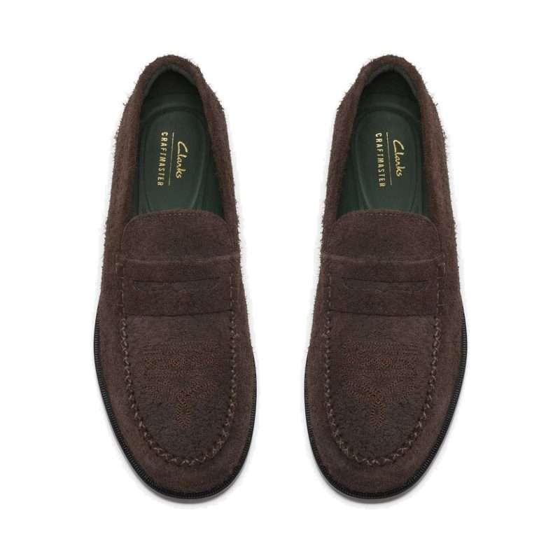Mocassin Clarks CraftJames Lo – Marron, vue de dessus (la paire)