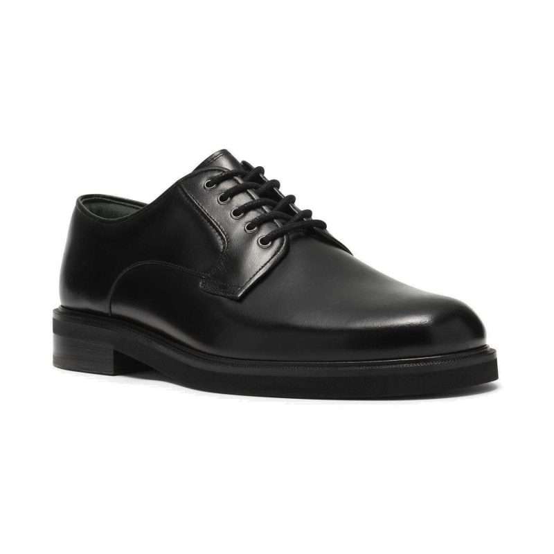 Derby Clarks CraftJames PM – Noir, vue de trois quarts avant