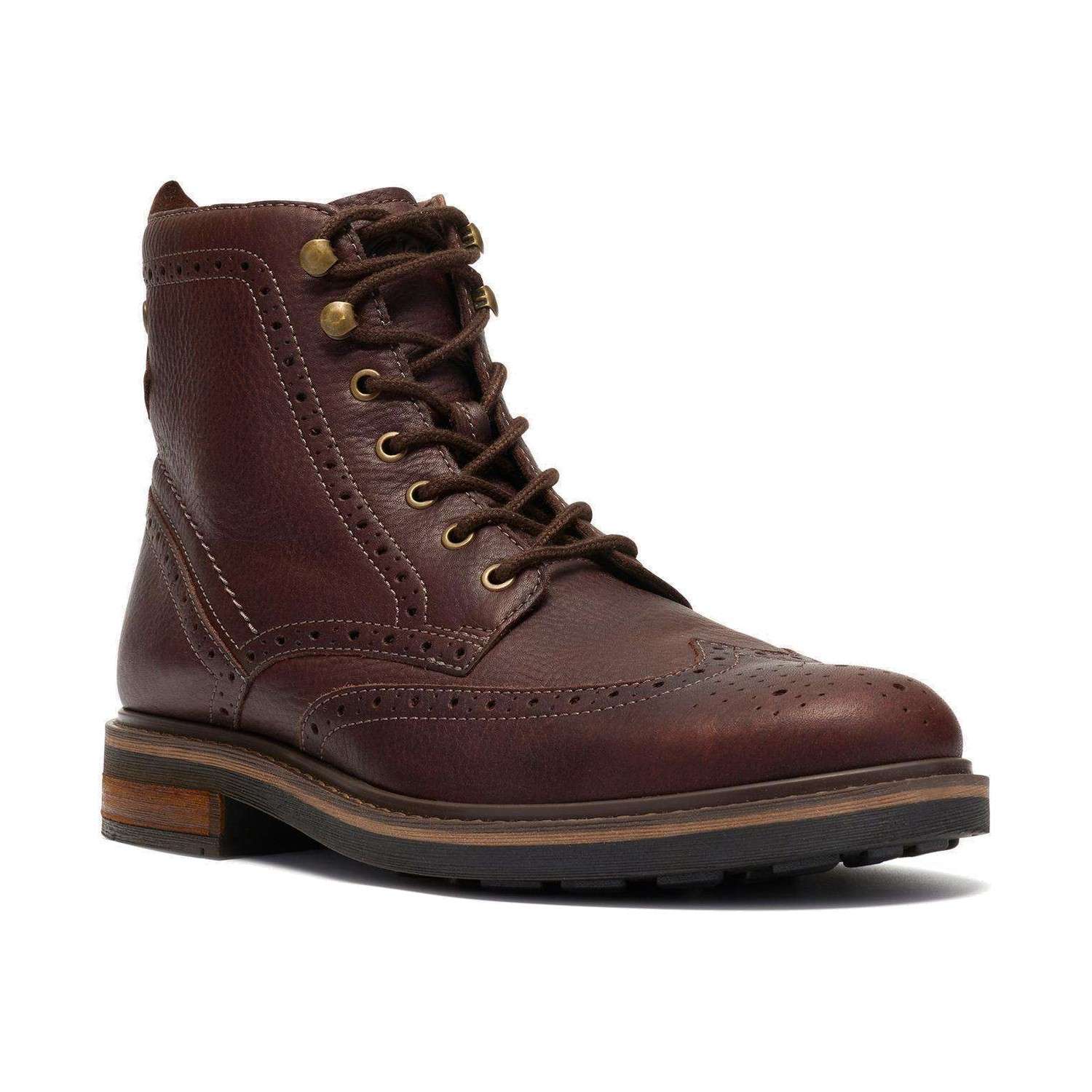 Boots Clarks Newford Lace BT – Marron foncé, vue de trois quarts avant