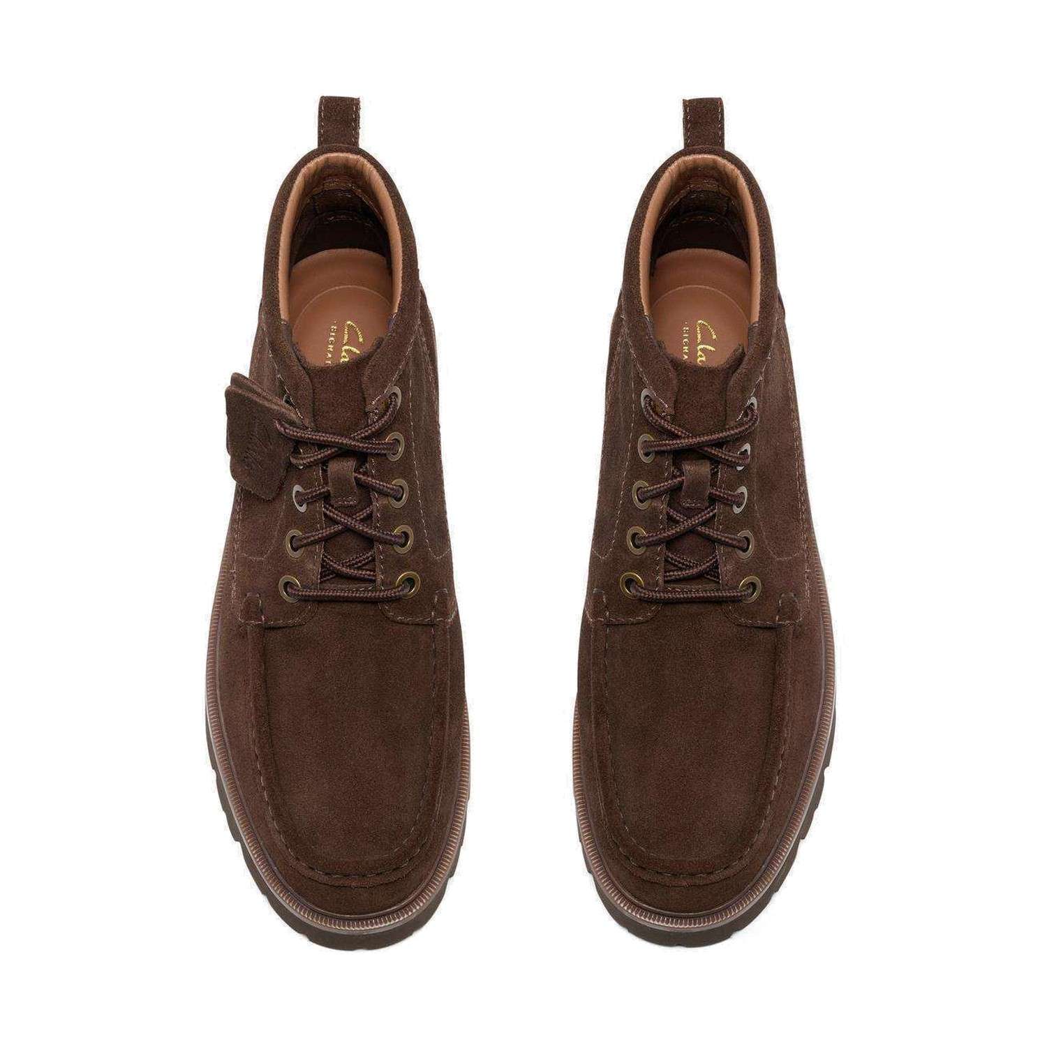 Boots Clarks Cleyhill Hi – Marron, vue de dessus (la paire)