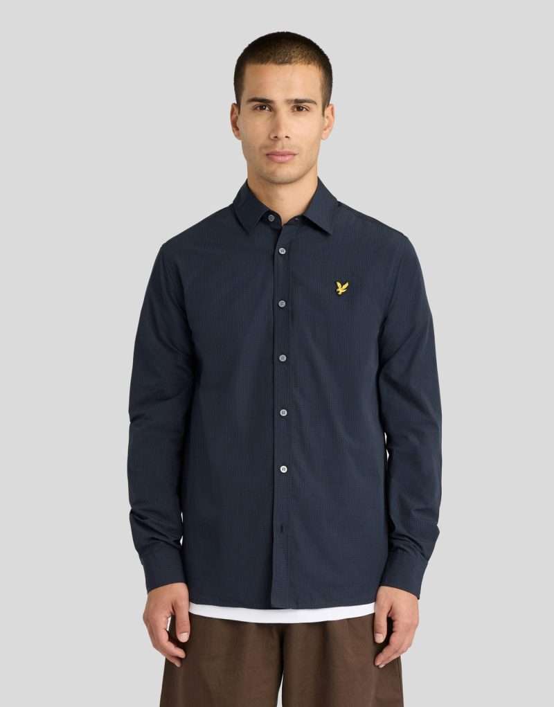 chemise micro-carreaux Lyle & Scott Dark Navy – vue principale