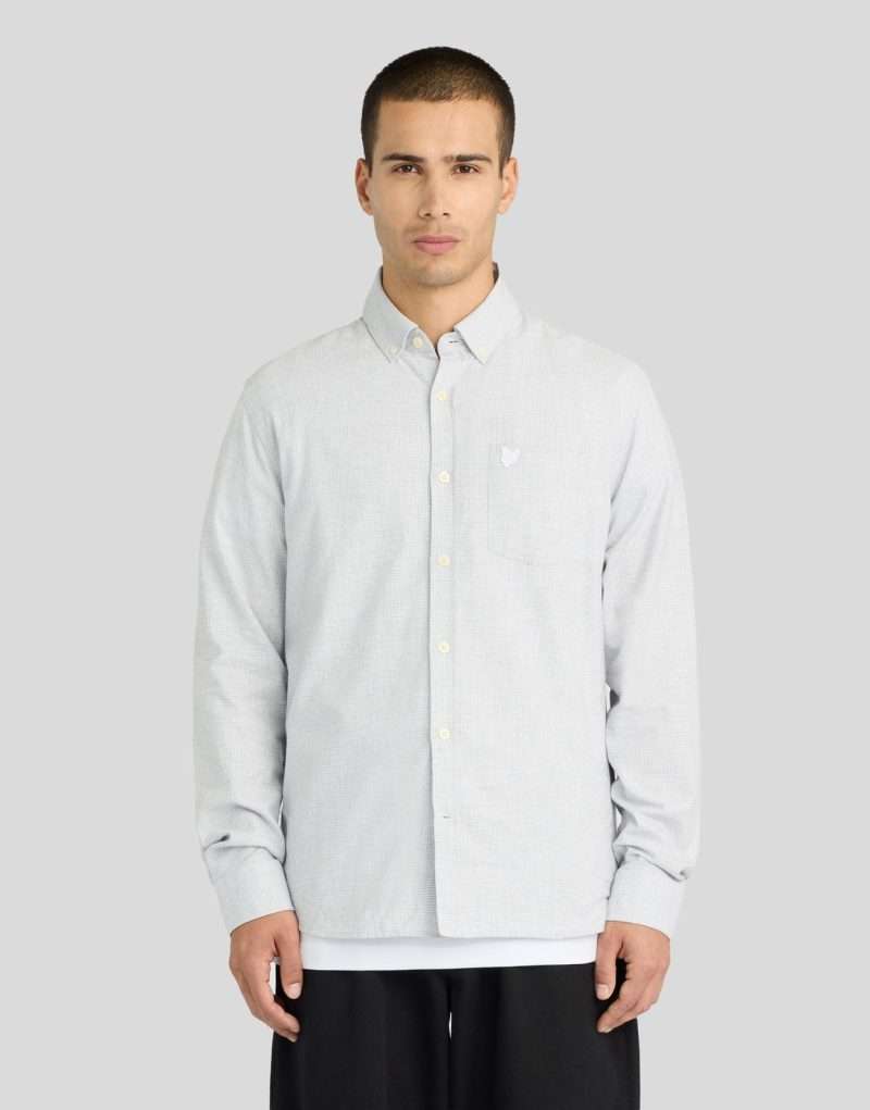 chemise pied-de-poule Lyle & Scott Mid Grey Melange – vue principale