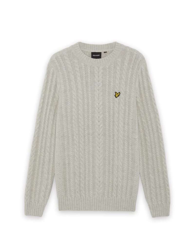 pull torsadé Lyle & Scott Putty Marl – vue principale