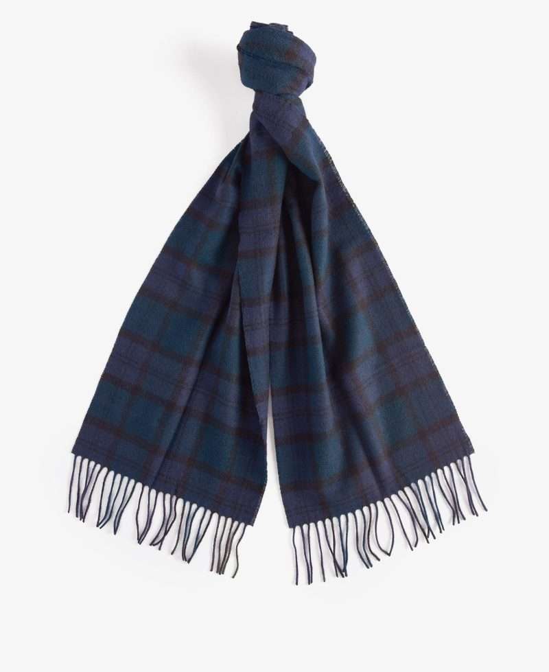 Écharpe Barbour tartan laine – Black Watch, Olive Night, Ancient, vue principale