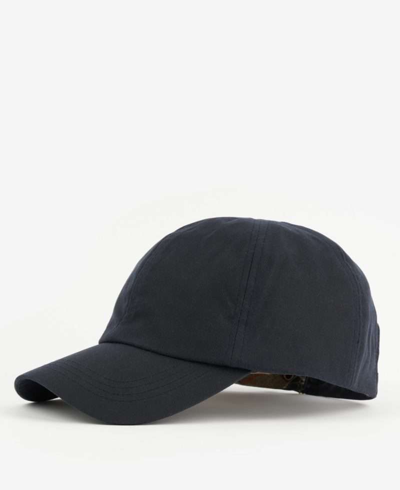 Casquette Barbour Waxed Sports Cap – Navy, vue principale