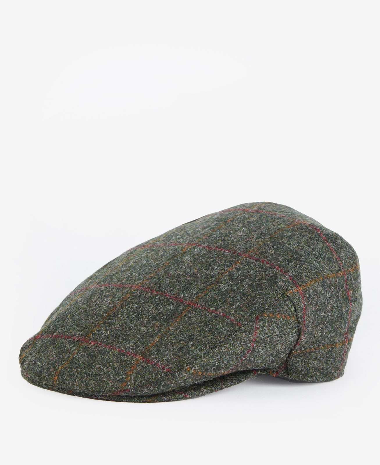 Casquette plate Barbour Crieff – Olive / Carreau rouge, vue principale