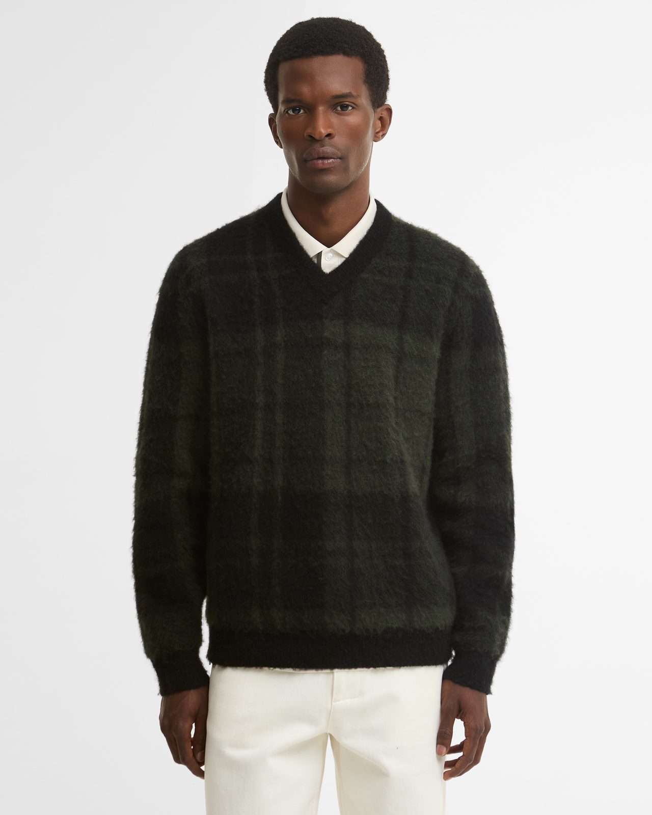 Pull col V Barbour Hunham – Noir, vue principale